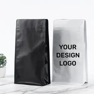 Hot Sales Custom Printed Coffee Packaging Food Bags Plastic Aluminum Foil Mylar Zipper Ziplock Bag Flat Bottom Pouch