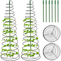 D5862 Treillis métallique réglable pour plantes grimpantes, anneaux de support de jardin, piquets de soutien en spirale pour plantes
