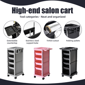 <span class=keywords><strong>Chariot</strong></span> de salon de beauté traditionnel avec roues robustes, <span class=keywords><strong>chariot</strong></span> en plastique noir - Product Image 1