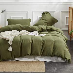 Ensemble de literie en <span class=keywords><strong>lin</strong></span> français 100% QDTEX, ensemble de <span class=keywords><strong>housse</strong></span> de <span class=keywords><strong>couette</strong></span> lavée à la pierre, ensemble de 3 pièces de housses de <span class=keywords><strong>couette</strong></span> - Product Image 4