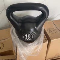 Poids de gymnastique russes en gros coque en plastique 10kg ensemble kettlebell de ciment de sable noir