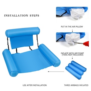 Xách tay gấp Polyester Vải ngồi có thể ngả Mat nước chơi nổi Ghế bơm hơi cho vui chơi giải trí dễ dàng thổi phồng & xì hơi - Product Image 2