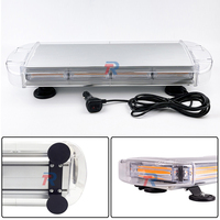 Barre lumineuse d'avertissement d'urgence LED 40W de 21,7 pouces, courte, COB, clignotante, étanche IP65, certifiée CE, ambre/rouge/bleu/blanc