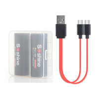 Baterai USB Li-ion 26650 3.7V 5500mAh Isi Ulang Terlindungi dengan Kabel - 2 Buah (Paket isi 1)