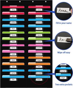 24-Pocket Foldable <b>File</b> Storage Pocket Chart with Nametag Hanging Wall <b>File</b> Organizer for Classroom Office Document Management - Product Image 3