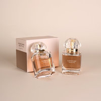 Flacon de parfum en verre givré avec logo personnalisé, 30 ml, 50 ml, 100 ml, flacons vaporisateurs de luxe pour huile essentielle, flacon compte-gouttes avec boîte