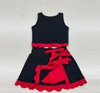 Ensemble d'uniformes scolaires d'été personnalisés à pois, tenue décontractée pour filles. Tenue de sport style preppy avec lettrage