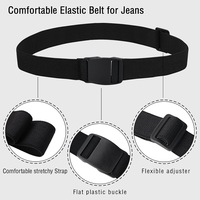 Gina Casual Web Belt Elastic Stretch avec Quick Release Flat Plastic for Buckle Invisible Design Fabric Belts