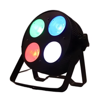 C0B0450-C Luces Móviles LED Planas COB PAR de 4*50W, Blanco Frío+Blanco Cálido, Color de Emisión RGBW, Cuerpo Cromado, Control DMX512, IP20, DJ