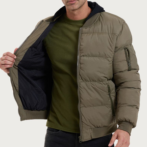 Chaqueta Acolchada con Capucha para Hombre SF46 713, Color Caqui, para Invierno, Uso Casual - Product Image 2