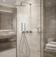 Ensemble de robinetterie de douche en nickel brossé, système de douche pluie chaude et froide pour salle de bain, toilettes et hôtel - Offre Spéciale