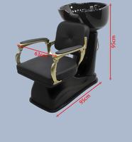 Fauteuil de lavage multifonctionnel moderne et durable en cuir avec bac en céramique pour salon de beauté et barbier (vente en gros)