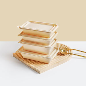 使い捨て電子レンジで安全なPLA生分解性コーンスターチ食品容器ランチミール弁当箱スープボウルコンパートメント付き - Product Image 2