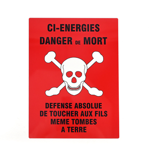 Panneaux métalliques personnalisés OEM, étanches et durables, pour signalisation de danger de choc électrique, de mort, de sécurité industrielle - Product Image 2