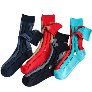 Calcetines de algodón con recortes divertidos, absorbentes del sudor, estilo japonés, de malla, con bloques de color, holgados, estilo emperatriz, a media pantorrilla, para primavera/verano - Product Image 5