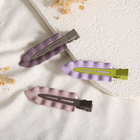 Nouvelles barrettes à cheveux en métal ondulé, mignonnes, plates, en forme de bec de canard, pour maquillage et coiffure, vente en gros