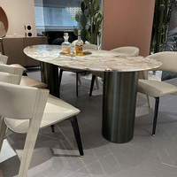Gainsville Furniture Table de salle à manger légère de luxe en bois Table de salle à manger créative italienne de luxe moderne et minimaliste