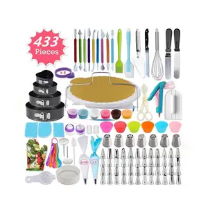 2020 Factory Plastic Cake Decoration Accessories 433 Pcs Kit Icing Nozzles Turntable Set Baking Supplies Cake Decorating Tip