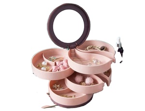Organizador de Joyas al por Mayor de Cuatro Capas para Collares, Pendientes, Anillos y Pulseras, Caja de Almacenamiento Multicapa con Compartimentos - Product Image 3