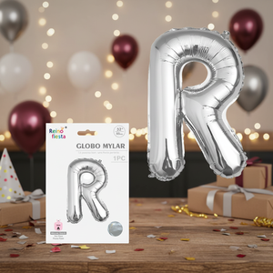Palloncino Mylar a Forma di Lettera 'R' Argento da 32 Pollici, Decorazione per Feste con Elio, Festa della Mamma, Capodanno Cinese, Ritorno a Scuola, San Valentino - Product Image 3