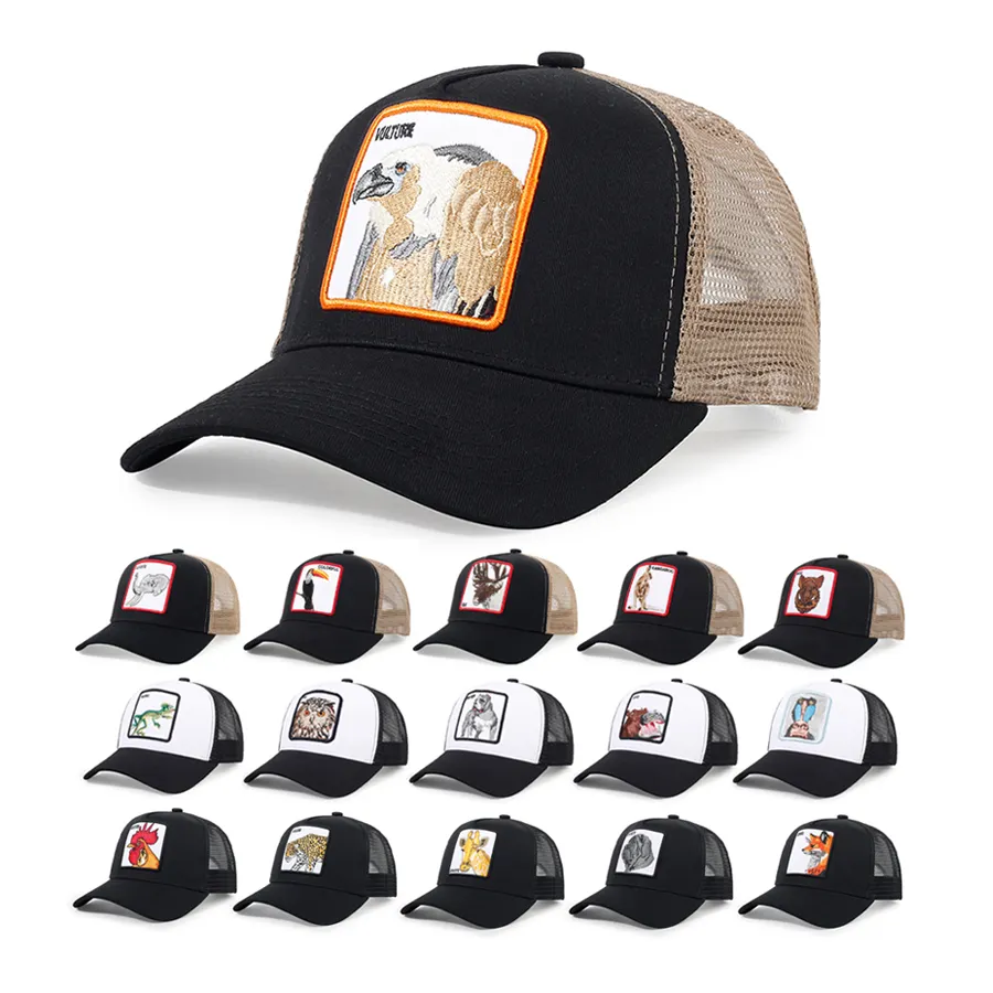 도매 사용자 정의 로고 자수 패치 메쉬 트럭 운전사 모자 5 패널 스냅 백 스포츠 야구 모자 남성용