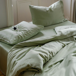 Parure de lit quatre pièces haut de gamme 60 Lanjing en soie glacée, housse de couette rafraîchissante d'été, modèle de literie ultra-douce, teinture réactive MQ - Product Image 2