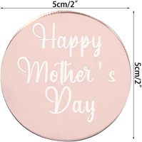 Bonne fête des mères Cupcake Topper maman acrylique miroir disque rond gâteau Topper pour la fête des mères fête de famille bricolage Dessert faveur