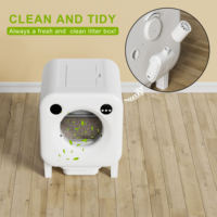 Bac à litière intelligent pour chat en ABS+PP blanc avec interphone vocal IA, surveillance vidéo, nettoyage automatique, capacité 70L, anti-odeurs