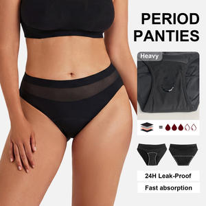 Mutande Mestruali OEM Senza PFAS, Biologiche, a Vita Media, Antibatteriche, Traspiranti, Taglie Forti, Anti-perdita per Donne e Ragazze - Product Image 1