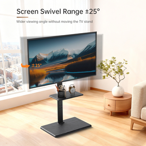 Регулируемая по высоте напольная подставка для ЖК-телевизоров из стали и МДФ с поворотным механизмом для телевизоров 32-70 дюймов - Product Image 6