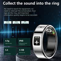 Bague Intelligente SR116 : Suivi de Santé, Traduction IA, Enregistreur Vocal, Contrôle Vidéo Courte, Étanche IP68, Acier Inoxydable