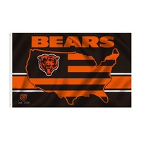 Drapeau personnalisé 3x5 pieds en polyester sur le thème du sport, motif tête d'ours, style carte américaine, bannière pour la décoration extérieure de jardin