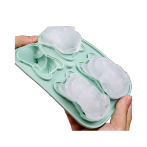 סגנון חדש 4-חור גלידת סיליקון עובש עם כיסוי עובש נוסף גדול צרפתית הלחימה כלב 3d סיליקון עובש צרפתי בולדוג - Product Image 5