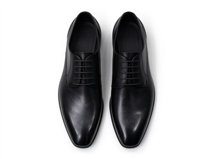 Zapatos Oxford clásicos negros con punta lisa para hombre, calzado formal con cordones de cuero liso de primera calidad para negocios, bodas y oficina - Product Image 5