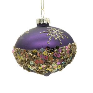 Số Lượng Lớn Bán Buôn Sang Trọng 3 Hình Dạng Tay Màu Tím Sơn Giáng Sinh Bóng Thủy Tinh Đồ Trang Trí Với Long Lanh Cho Xmas - Product Image 4