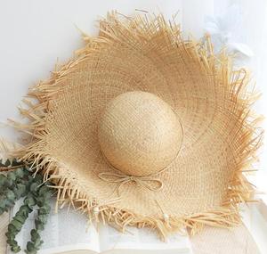 Tùy Chỉnh Tay Dệt Rộng Brim Tự Nhiên Raffia Rơm Mềm Mũ Mặt Trời Cho Phụ Nữ Đi Du Lịch Ngoài Trời Hình Ảnh Phong Cách - Product Image 1