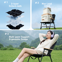 Chaise de glamping pliable respirante avec siège élargi, chaise de camping robuste pour la plage, les voyages en camping-car et les rassemblements en plein air