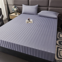 Nouvelle série de draps-housses en satin rayé uni, vente en gros