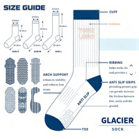 Chaussettes de football antidérapantes personnalisées avec logo Glacier, chaussettes de sport athlétiques antidérapantes avec grip en silicone professionnel pour hommes