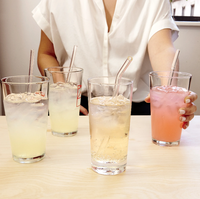 Paille à boire en verre transparent résistant à la chaleur, vente directe d'usine