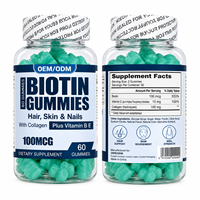 Gummies de biotine en vrac 100mcg, formule OEM à étiquette personnalisée, complément alimentaire pour adultes et adolescents, beauté et immunité