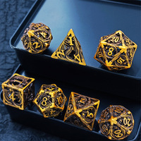 Harga pabrik 8 sisi berongga logam Set dadu untuk permainan meja Dnd kustom Logo diukir Role-Playing Set permainan