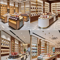 Étagères personnalisées pour magasins de tabac : Panneaux rainurés classiques éclairés par LED pour vitrines murales de boutiques de cigares