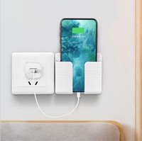 Prateleira de carregador de celular, suporte universal adesivo multifuncional prático em parede, 1 peça