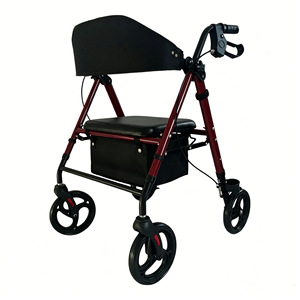 Promising Four-Wheel <b>Walker</b> With Seat Lightweight Foldable Aluminum Alloy For <b>Elderly</b> Rehabilitation Assistance - Product Image 4