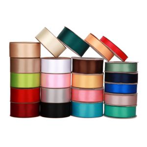 38mm 100% ruban de <span class=keywords><strong>satin</strong></span> de polyester ruban de <span class=keywords><strong>satin</strong></span> solide simple pour l'emballage de cadeau rubans élégants - Product Image 1