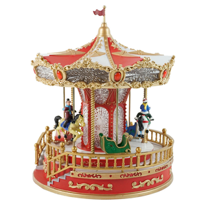 Carrousel de Noël musical lumineux à LED avec traîneau du Père Noël, décoration de Noël 2026, musique, village de Noël - Product Image 5