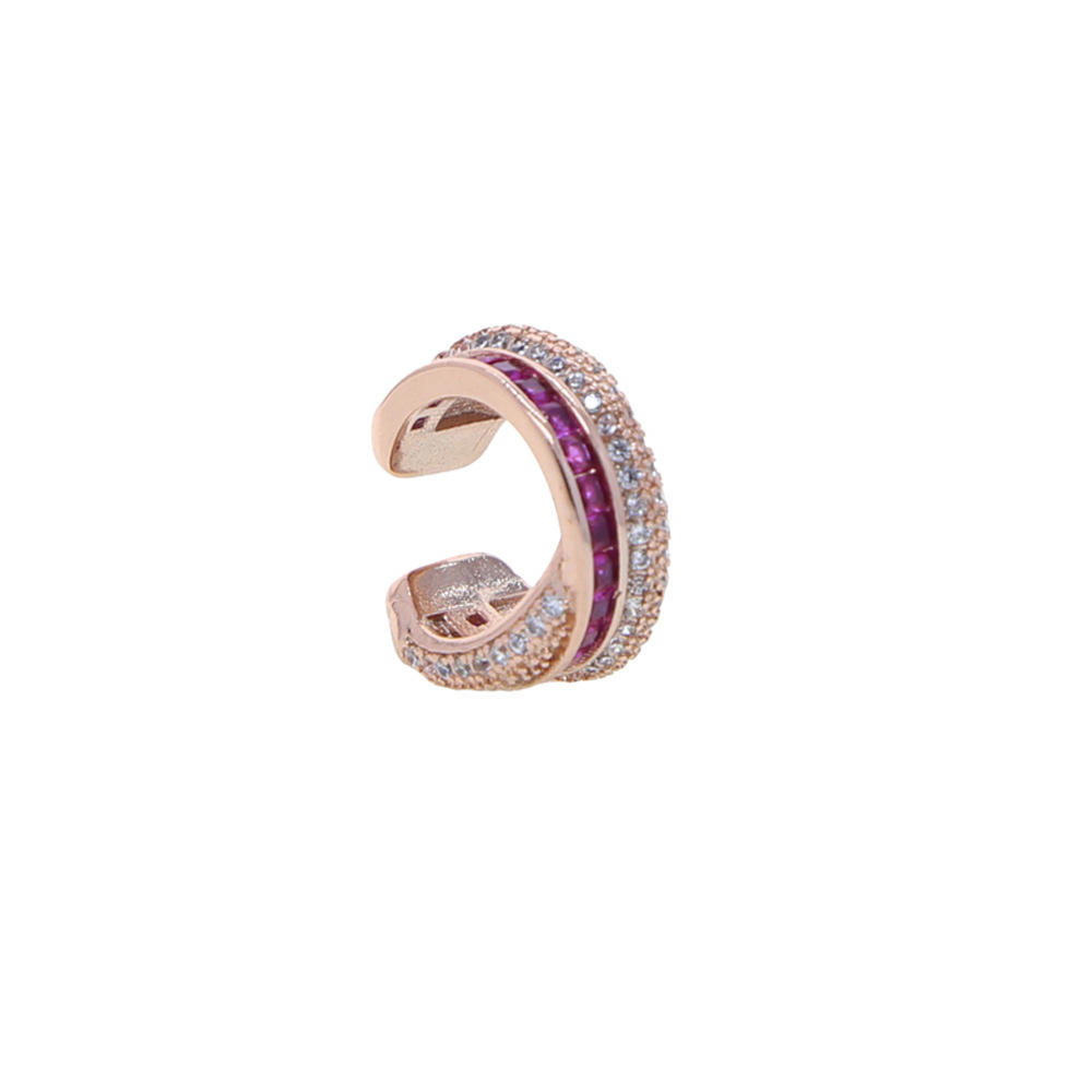 Rose gold red corundum ear clip 1 piece