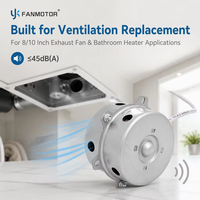 Moteur de ventilateur d'extraction AC en fil de cuivre pur de 8 à 10 pouces, forte dissipation thermique, pièce de rechange pour la ventilation