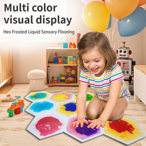 Piastrelle Esagonali in PVC per Pavimento Sensoriale, Tappetino Interattivo con Sabbia Fluida, Antiscivolo e Sicuro EN71, Giocattolo Educativo per <span class=keywords><strong>Bambini</strong></span> <span class=keywords><strong>2</strong></span>-4 <span class=keywords><strong>Anni</strong></span> - Product Image 3